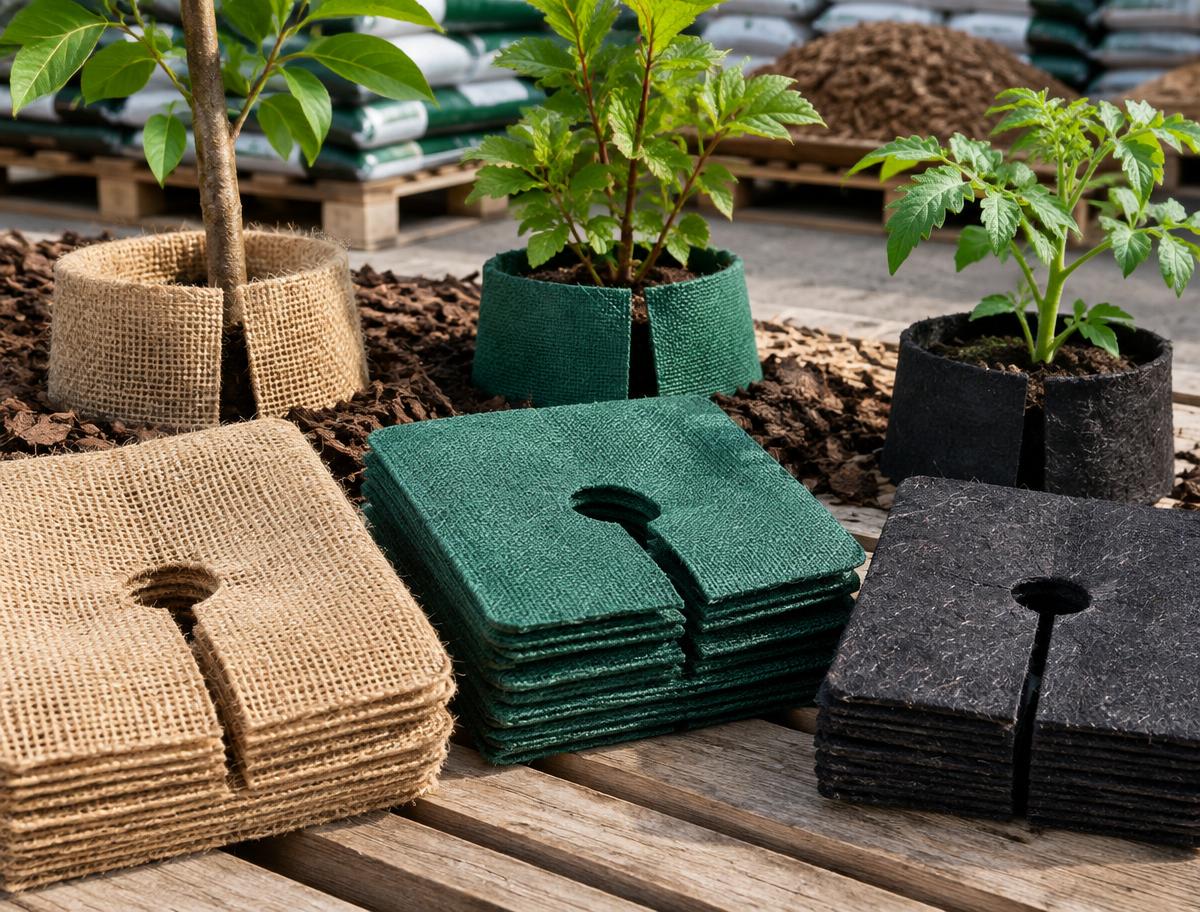 Géotextiles / Toiles de paillage — Collerettes fendues pour plantations